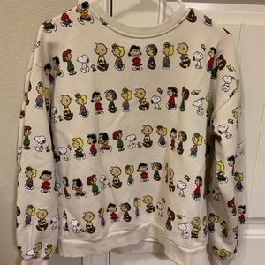 girls peanuts graphic sweater